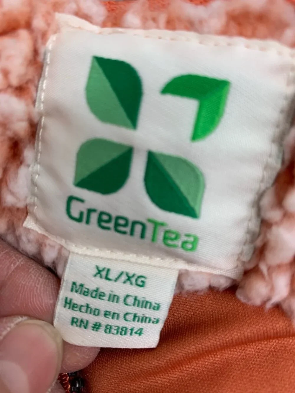 Green Tea Ladies XL Orange Sherpa Fleece Vest With Pockets & Zip Front